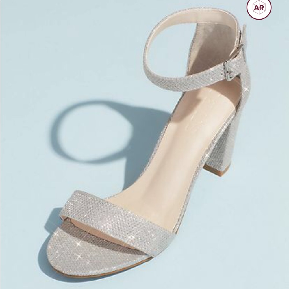 Davids Bridal Block Heel Ankle Strap Sandal